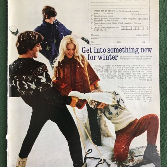 SOLD Vintage 60s Playboy Sweater All Wool Black S - Picture 2 of 11